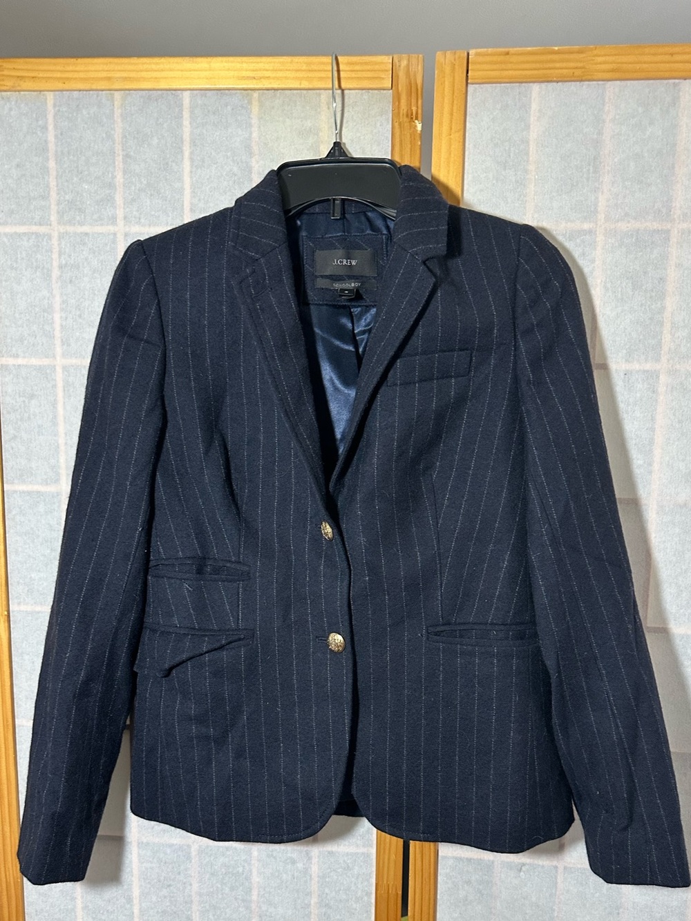 J. Crew Navy Pinstripe Blazer schoolboy size 4